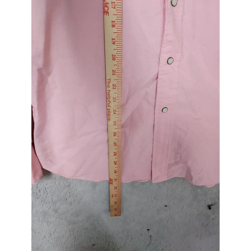 NEW Polo Ralph Lauren Shirt Men Large Western Pearl Snap Oxford Long Sleeve Pink